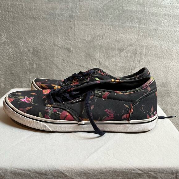 Vans Authentic Low Pro Floral Sneakers In Black Bloom Size 7.5 - Picture 1 of 5